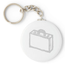 Office Briefcase or Travellers Suitcase. Sketch. Key Chain