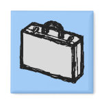Office Briefcase or Travellers Suitcase. Sketch. Refrigerator Magnet