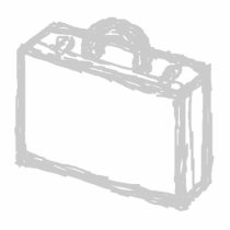 Office Briefcase or Travellers Suitcase. Sketch. Acrylic Cut Out