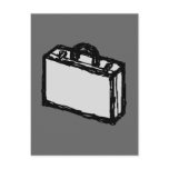 Office Briefcase or Travellers Suitcase. Sketch. Postcards
