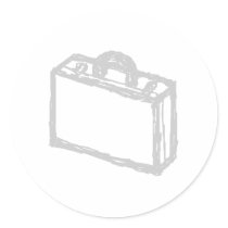 Office Briefcase or Travellers Suitcase. Sketch. Sticker
