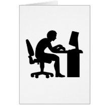 Office computer geek greeting cards