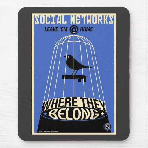 Office Propaganda: Social Network (blue) Mouse Pad