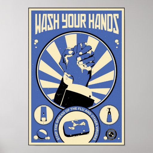 Office Propaganda: Wash your hands (blue) Posters