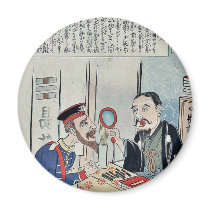 Officer and bookseller by Utagawa,Kokunimasa Refrigerator Magnets