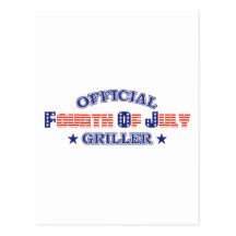 Official 4th Of July Griller Postcards