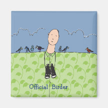 Official Birder Square Magnet