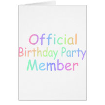 Official Birthday Party Member Card