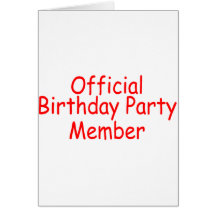 Official Birthday Party Member Greeting Cards