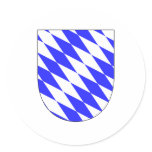 Official Coat of Arms Bavaria Germany Symbol Round Stickers