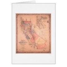 Official Map of California Greeting Cards