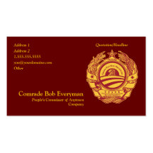 Official Obammunist Part Commissar Card Business Card Templates