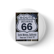 Official Route 66 end sign santa monica Pinback Buttons
