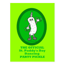 Official St. Patrick's Day Dancing Party Pickle Post Cards