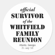 Official Survivor of Our Family Reunion Stickers