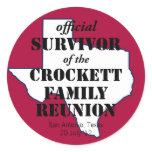 Official Survivor of Texas Family Reunion (red) Round Stickers