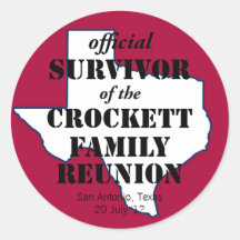 Official Survivor of Texas Family Reunion (red) Round Stickers