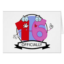 Officially 16 Birthday Banner Card