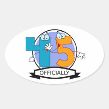 Officially 45 Birthday Banner Sticker