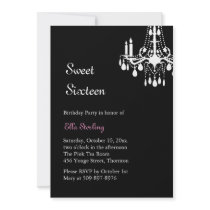 Offset Grand Ballroom Birthday Invitation (black)