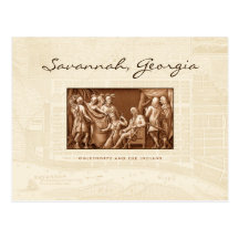 Oglethorpe and the Indians Post Card