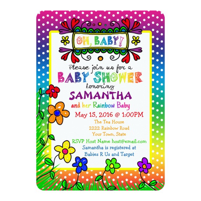 Oh, Baby! Rainbow Baby Shower Invitation