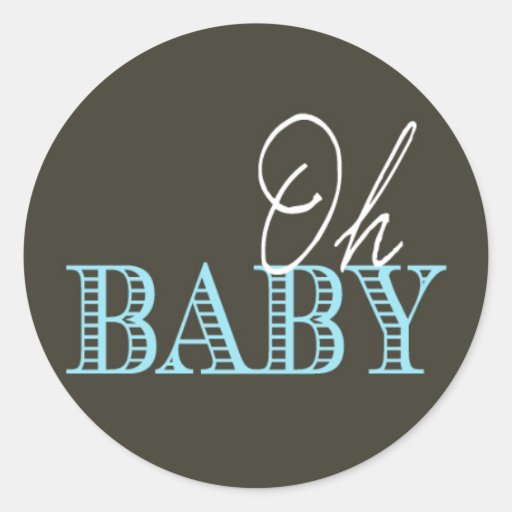 Oh baby shower du bébé | autocollants ronds