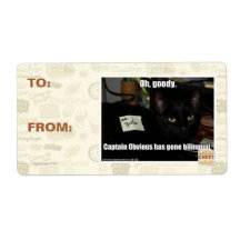 Oh, goody. personalized shipping label