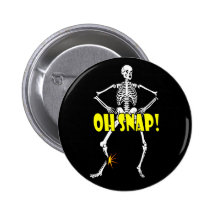 Oh Shap, Funny Skeleton Halloween Pinback Buttons