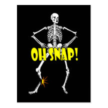 Oh Shap, Funny Skeleton Halloween Postcards