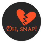 Oh Snap Broken Heart Valentine or Anti Valentine stickers