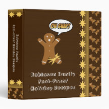 Oh Snap! Gingerbread Man Personalized Recipe Book Vinyl Binders