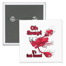 oh snap its crab season funny scared crab buttons