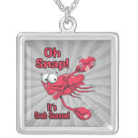 oh snap its crab season funny scared crab necklaces