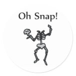 Oh Snap Skeleton Round Stickers
