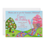 Oh Sweet Candy Land Birthday Cupcake Invitations