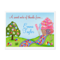 Oh Sweet Candy Land Cupcakes and Lollipops Post Card