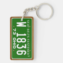 Ohio 1973 Vintage License Plate Keychain Rectangle Acrylic Keychain