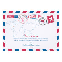 Ohio Air Mail Wedding Thank You Personalized Invitation