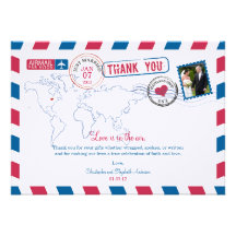Ohio Air Mail Wedding Thank You Personalized Invites