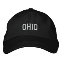 Ohio Embroidered Adjustable Cap Black Baseball Cap