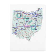 Ohio Interstate Map Postcard