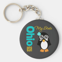 Ohio USA Penguin Keychain