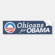 Ohioans For Obama Bumper Sticker (CUSTOM COLOR)