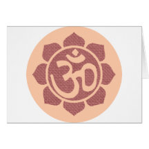 ohm lotus symbol greeting card