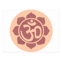 ohm lotus symbol post cards
