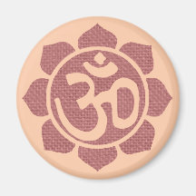 ohm lotus symbol refrigerator magnet