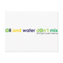 Oil and water don't mix post cards