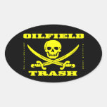 Oil Field Trash,Biker,Skull And Crossbones,Oil Sticker