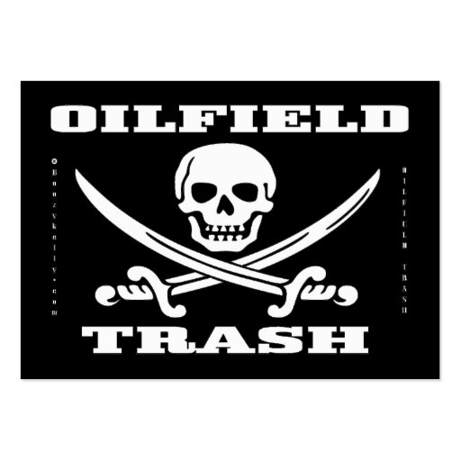 Oil Field Trash,Jolly Roger,Business Cards,Oil